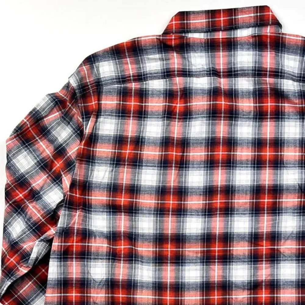 NWT Michael Kors Men US XXL Plaid Button Down Shirt  White Gray Orange Casual - Picture 7 of 7